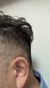 トリマーでカットした様子